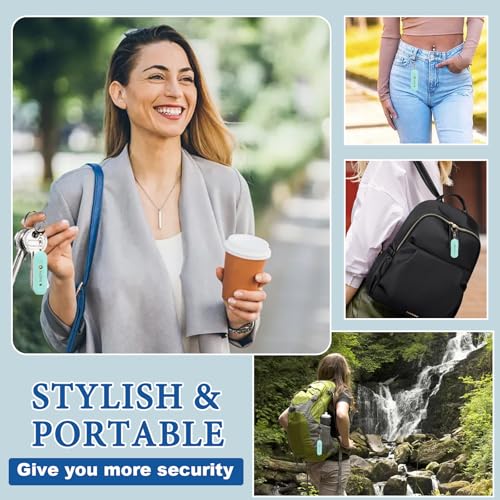 Personal Safety Alarm - Waterproof Rechargeable Security Alarm - 140dB Extra Loud Siren & Strobe Light - Self Defense Keychain - Gift for Women, Teenagers, College Girls, Seniors(Aqua+Black) - color: Black+Aqua