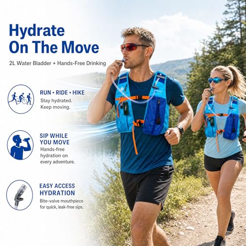 Cooling Vest for Men Women, Hydration Vest for Running Hiking (Blue, One-Size)