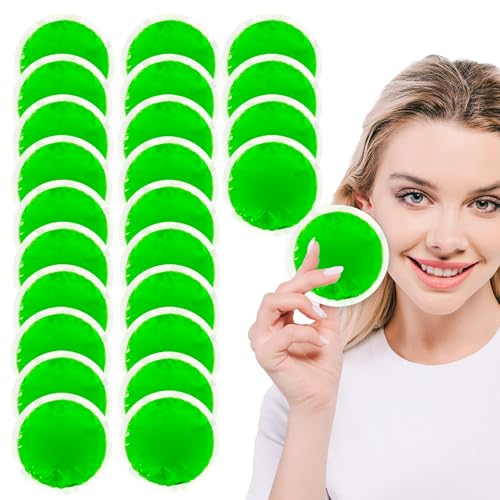 24 Pack Small Ice Packs for Injuries Reusable,Hot & Cold Gel Ice Packs for Face,Eyes,Neck,Teeth,Foot,Headache,Allergies,Shoulder Pain Relief,Warm & Cold Compress for Boo Boos,Students(24Green)