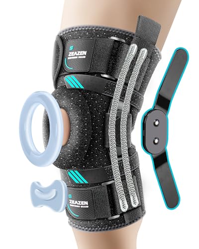 Hinged Knee Brace with Dual Hinges & Patella Compression Pads – Strong Knee Support for ACL, MCL, Meniscus, Joint Stability – Adjustable Open Patella Design for Men and Women, Plus Size Fit (Large) - size: Large