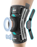 Hinged Knee Brace with Dual Hinges & Patella Compression Pads – Strong Knee Support for ACL, MCL, Meniscus, Joint Stability – Adjustable Open Patella Design for Men and Women, Plus Size Fit (Large) - size: Large