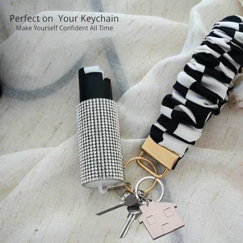 Pepper Spray for Women, Mini Bling Keychain, 12-Ft Range, Quick Release - color: Bling Bling