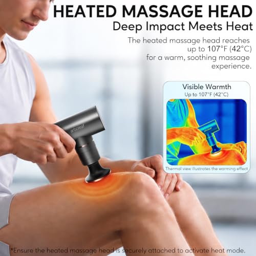 arboleaf Heated Massage Gun, Deep Tissue Massager with Heating Head - color: Graphite Gray