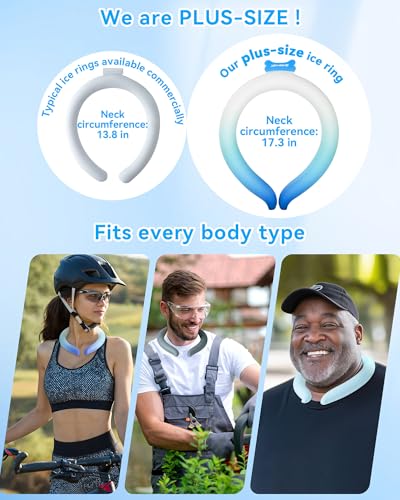 Neck Cooling Tube Wraps Ice Ring Neck Cooler Personal Ice Pack Wrap for Hot Weather Gel Reusable Wearable Gel Cooling for Summer Heat Hot Flashes Freezer Below 64.4℉ - color: Gradient Blue