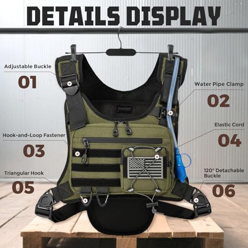 Hydration Vest with 2L Water Bladder for Men and Women,Lightweight Adjustable Hydration Backpack,Hiking Backpack with Water Bladder for Climbing Cycling Hiking - color: Olive