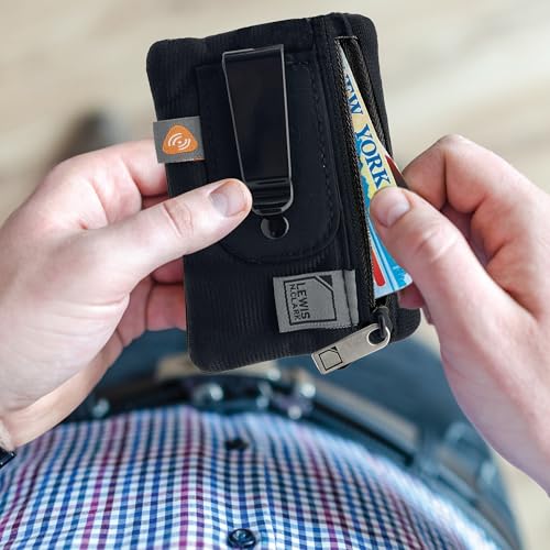 Lewis N. Clark RFID-Blocking Hidden Clip Stash Travel Belt Wallet, Black, One Size - color: Black
