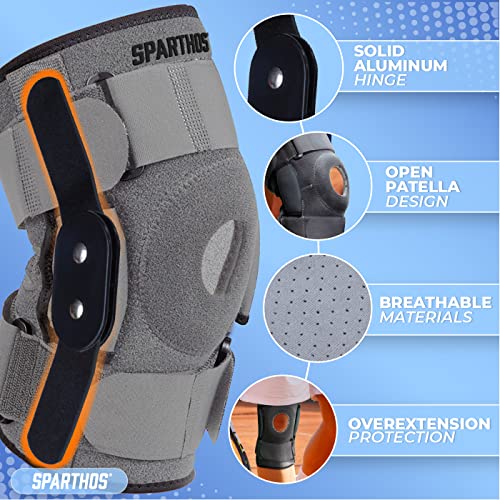 Sparthos Knee Brace for Women & Men - Meniscus Tear Support - Gray-L