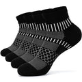 IRAMY Ankle Compression Socks for Women Men Cushioned Athletic Running Socks Plantar Fasciitis Relief 2/3/4/5/6 Pairs - color: Black(2 Pairs), size: Small