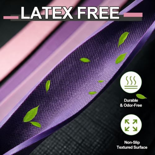 LEEKEY Resistance Bands Set for Pull Up Assistance & Exercise - color: Pink Purple