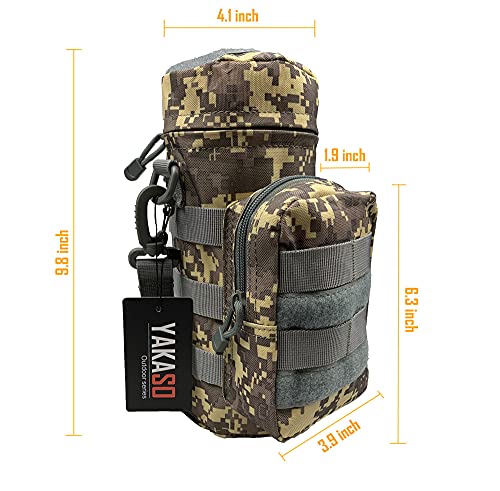 Tactical Molle Water Bottle Holder Pouch Hydration Carrier Bag Tactical EDC Water Bottle Carrier with Detachable Shoulder Strap for Hiking Camping Outdoor Sport Travel - color: ACU