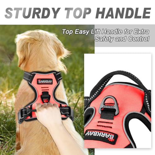 BARKBAY Dog Harness No Pull for Small Sized Dog Front Back Clips,Dog Vest - color: Light Pink, size: X-Small(Chest:15.5-19.5”)