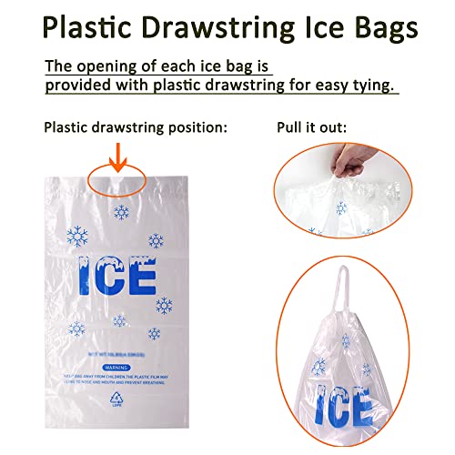100 PACK 20 lb. Plastic Drawstring Ice Bags 14 x 28 Inch Heavy-Duty Ice Bags with Plastic Draw String (2.8mil Thickness) - style: 14x28inch(100pack)
