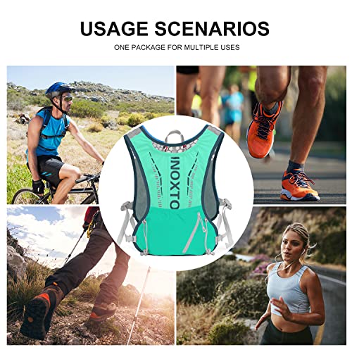 INOXTO Running Hydration Vest Backpack,Lightweight Insulated Pack with 1.5L Water Bladder Bag Daypack for Trail Hiking Running Cycling Race Marathon for Women Men - color: Blue green