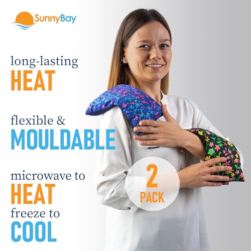 SunnyBay Heating Pad, Neck and Shoulder Wrap, 6x11 inch, Lilac - color: Lilac and Green Flowers