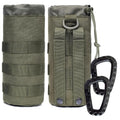 Water Bottles Pouches - 1000D Tactical Molle Drawstring 32OZ Hydration Carrier Bag - color: 2 Pack Green