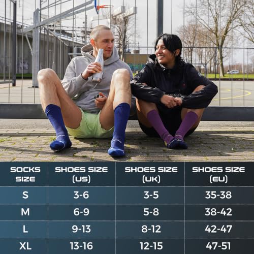 Rahhint Running Socks Crew for Long Run Coolmax Targeted Cushioned - color: Black, size: 9-13
