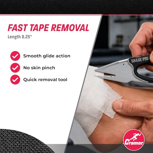 Cramer Athletic Training Supplies, Shark Tape Cutter & Remover Liquid for Adhesive Removal, Safe Edge Scissors, Bandage Shears & Solution to Safely Remove Athletic Tape, Professional Tape Cutter