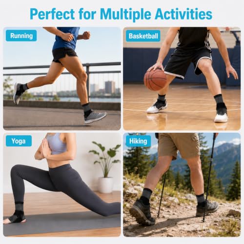 WLLHYF 2 Pcs Ankle Brace Adjustable Compression Wrap for Men Women