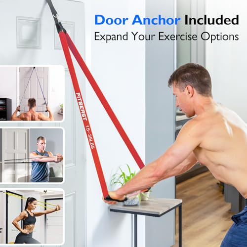 FitBeast Resistance Bands Set, Pull Up Assist Bands for Strength Training, Pilates, Yoga, Powerlifting, Stretching, Mobility Exercises, Muscle Toning, Full Body Workout - color: Rainbow（5-80 lbs)