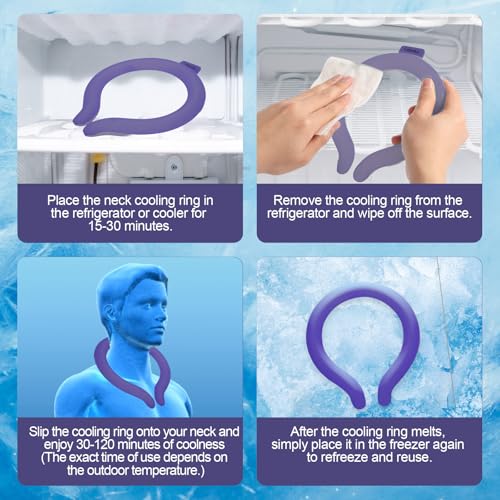 Neck Cooling Tube with Insulated Bag, Reusable PCM Ice Ring, Neck Cooler - color: Navy