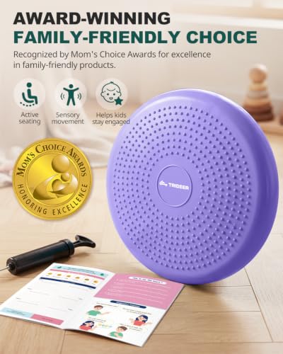 Trideer Wobble Cushion, Balance Pad, Wiggle Seat for Flexible Seating - color: Light Purple