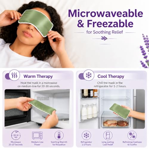 Flaxseed Lavender Eye Mask (Green) - color: Green
