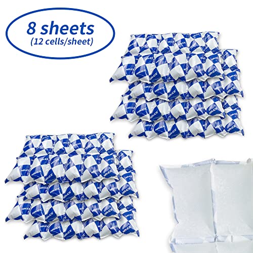 Reusable Dry Ice Packs for Shipping & Storage - Long Lasting Cold Packs for Lunch Box & Coolers - Ideal for Frozen Food & Drinks - style: 13"x7" 8 pcs(12 cells)
