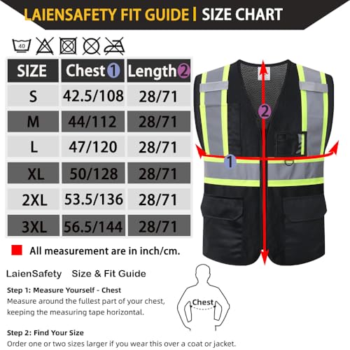 Reflective Safety Vest for Men Women,EK178,Black,L - color: Black, size: Large