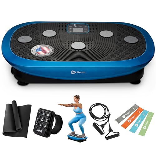 Lifepro Rumblex 4D Vibration Plate Exercise Machine with 7 Training Modes - color: Blue, size: Plus