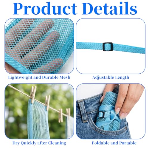 5 Pcs Water Bottle Holder with Adjustable Shoulder Strap Portable Mesh Bottle Carrier Bag with Pocket for Hiking Walking Travel Gym Vacation Holiday - Breathable Polyester