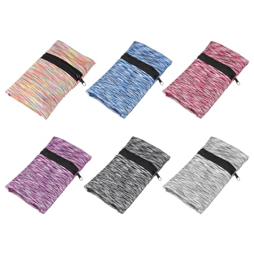 Wrist Pouch Wrist Wallet Wristband with Zipper - color: Rainbow/Blue/Pink/Purple/Dark Gray/Gray
