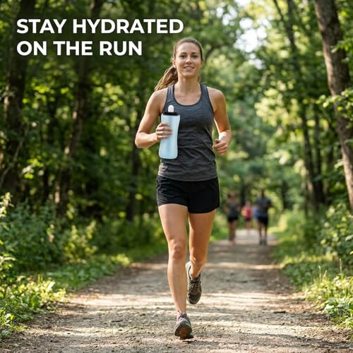 Handheld Running Water Bottle, Lightweight Hydration Solution for Jogging and Outdoor Activities,Secure Grip Design, Convenient Portable Water Container for Runners and Fitness Enthusiasts