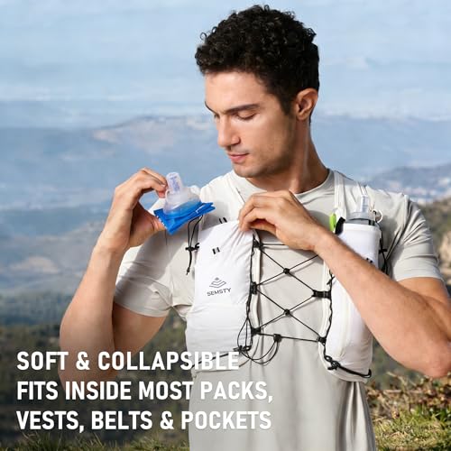 500ml Soft Flask, 2 Pack TPU Collapsible Water Bottle for Running - color: 500ml Blue