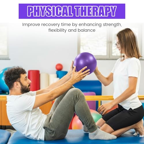 9 Inch Bulk Pilates Balls Resistance Bands Set - color: Purple