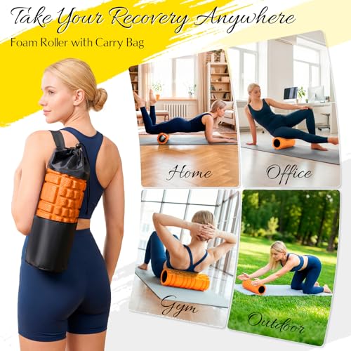 High-Density Foam Roller for Exercise and Recovery, 13 Inches - color: Orange