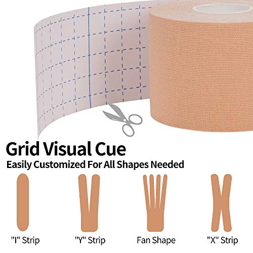 Kinesiology Tape 4 Rolls Beige Uncut Full Range of Motion