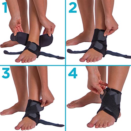 BraceAbility Neoprene Water-Resistant Ankle Brace | Compression Foot Wrap for Swimming, Running, Surfing, Diving, Exercise, Athletic Support & Protection, Sprains, Tendonitis and PTTD Pain (L/XL) - size: Large/X-Large (Pack of 1)