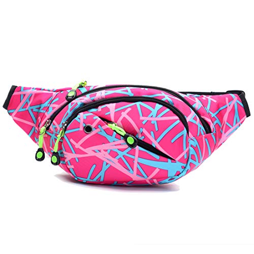 Ausion Fanny Pack Waist Bag for Men&Women Adjustable Belt Hip Bum Bag Fashion Water Resistant Hiking Waist Bag for Traveling Casual Running Hiking Cycling - color: Pink
