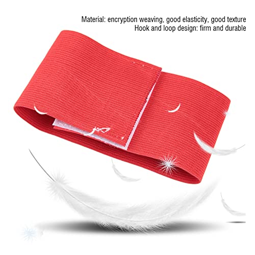 Soccer Armband, 5 Colors Outdoor Team Sports Groups Captain Armband Adjustable Player Bands (Red)