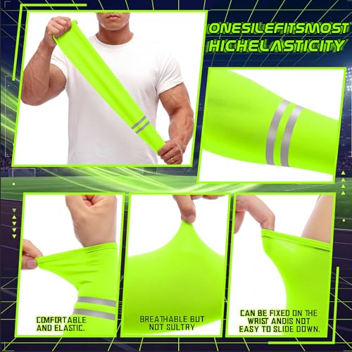 Geyoga 4 Pairs Arm Sleeves for Men Women - color: Green, Yellow