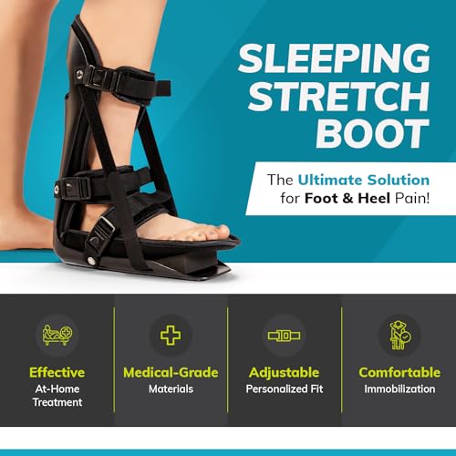 BraceAbility Sleeping Stretch Boot - Plantar Fasciitis Night Foot Splint Adjustable Achilles Tendonitis Brace for Fascia, Tendon and Calf Stretching, Heel and Bone Spur or Arch Pain Treatment (Large) - size: Large