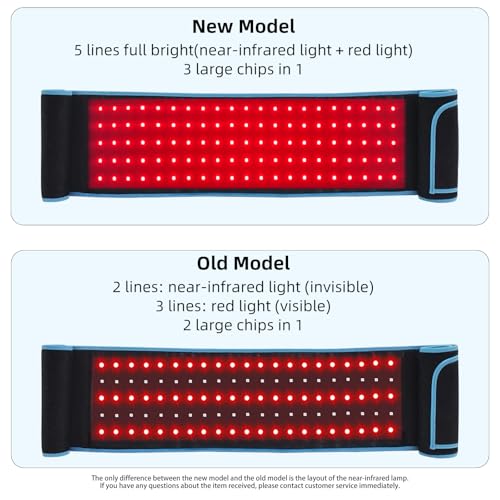 feangli Red Light Therapy Belt with 3-in-1 Chips LED 850nm 660nm(Corded) - size: L