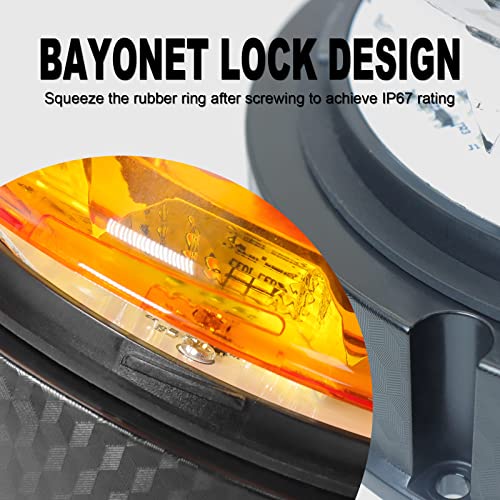 Agrieyes W47S w/Replaceable Lens Amber LED Beacon Lights, Emergency Strobe - size: Screw
