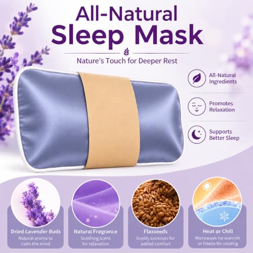 Flaxseed Lavender Eye Mask (Blue) - color: Blue