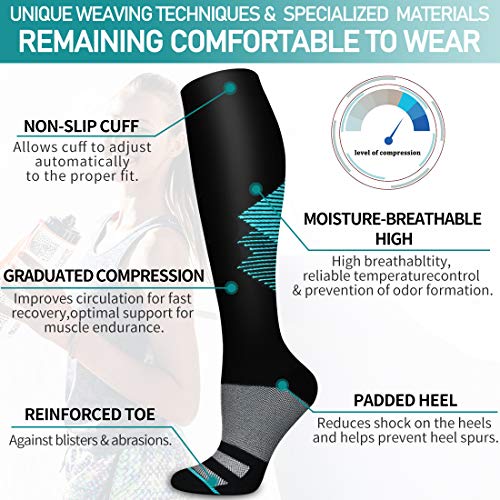 COOLOVER Compression Socks for Women and Men - Best for Circulation, Running, Athletic, Recover, Nurse, Travel - color: A1
