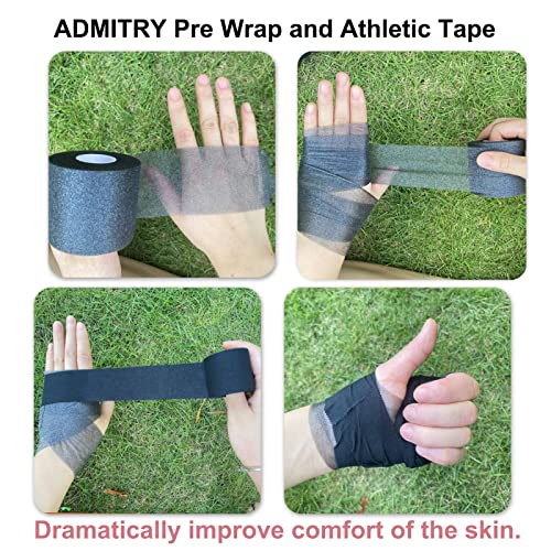 ADMITRY Athletic Tape,5 Pack Black Sports Tape - color: Athletic Tape Black(cotton)-5 Rolls