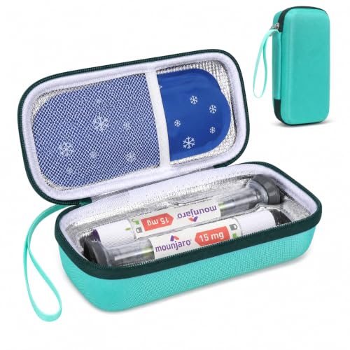 Portable Zepbound & Mounjaro Travel Case TSA Approved, GLP-1 Pen Cooler for 2 Injection Pens, EVA Insulated Medicine Travel Case with 2 Ice Packs for Flights and Daily Use, Green - color: Green