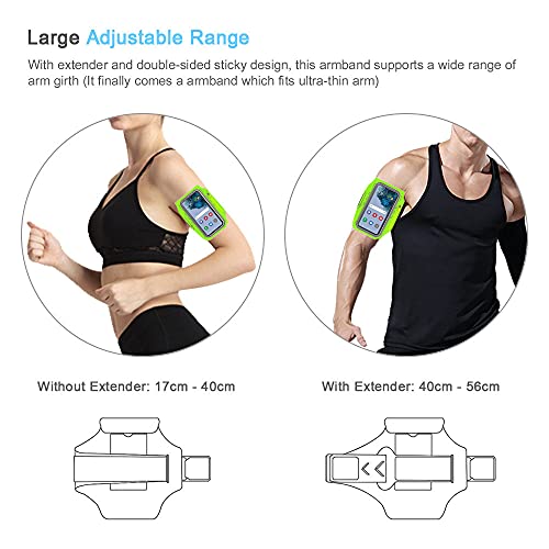 Armband for Samsung Galaxy S26 S25 S24 S23 S22 Ultra/Plus/FE, Gym Running Workouts Arm Band with Earbuds Holder (Green) - color: Green