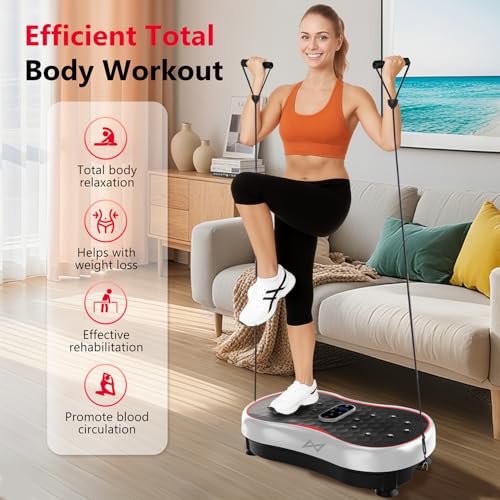 AXV Vibration Plate Exercise Machine Fitness Platform Body Vibrating Board - color: BASIC.SILVER