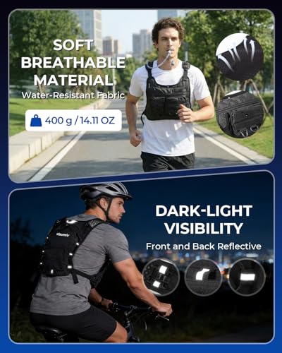 Hydration Backpack with 2L Water Bladder, Running Vest for Women Men - color: Black